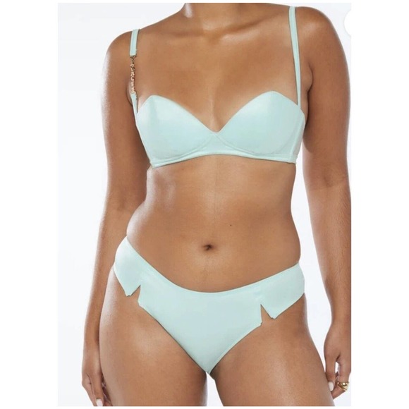 SAVAGE X FENTY CYBER CAT LONG ROBE Sharp Blue Panty Bra 3 PC SET LOT XL / 1X - Picture 2 of 12